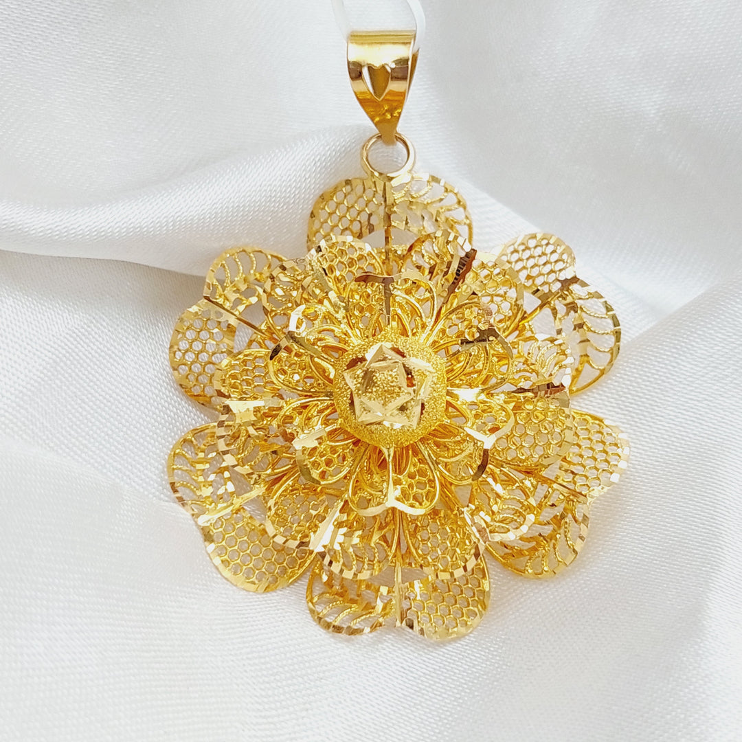 21K Gold Rose Pendant by Saeed Jewelry - Image 1