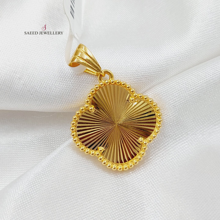 21K Gold 21K Clover Pendant by Saeed Jewelry - Image 3