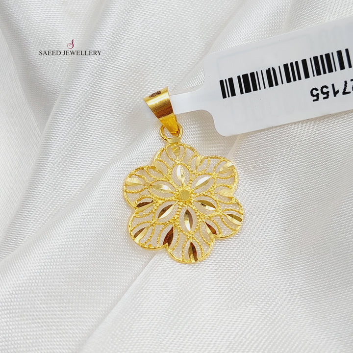 21K Gold Rose Pendant by Saeed Jewelry - Image 1