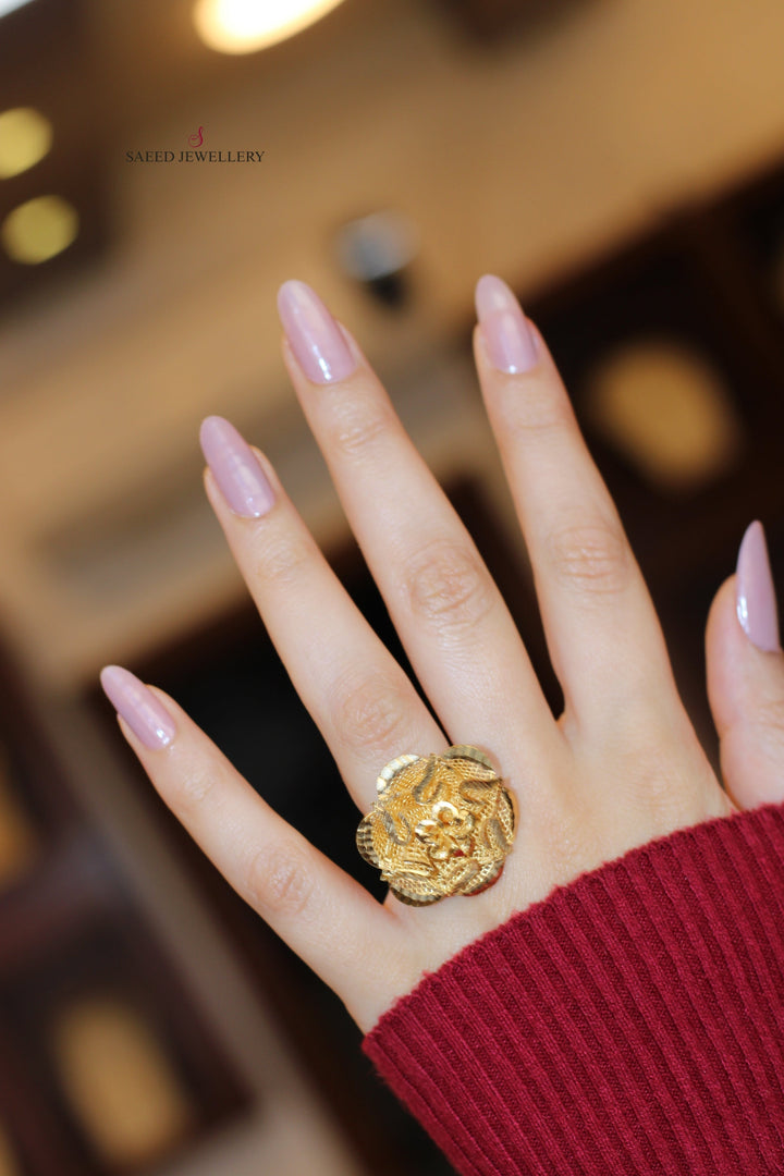 21K Gold Rose Ring by Saeed Jewelry - Image 4