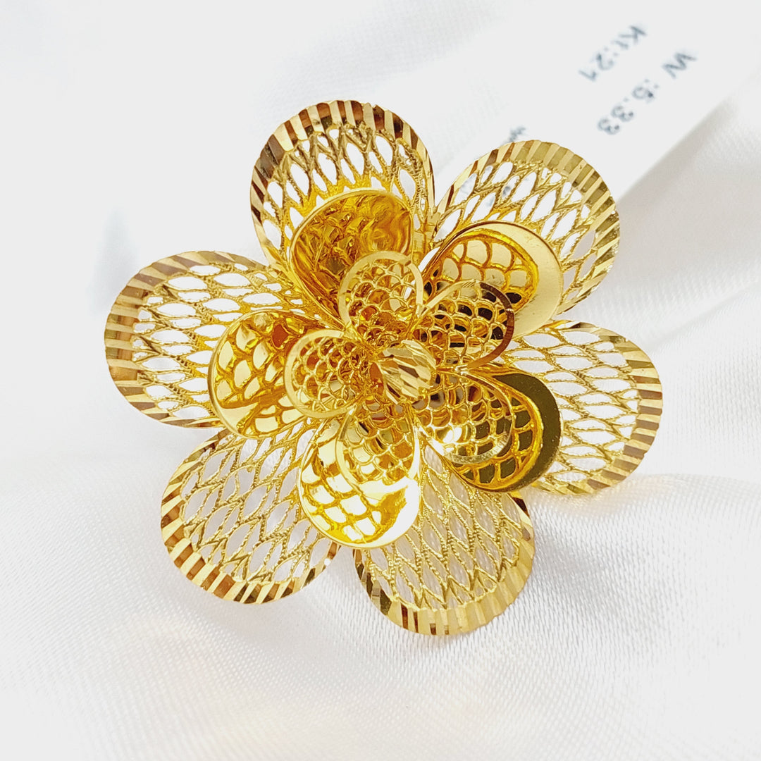 21K Gold Rose Ring by Saeed Jewelry - Image 3