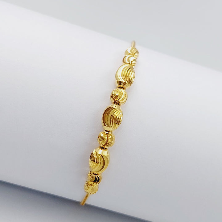 21K Gold Rounded Bracelet by Saeed Jewelry - Image 7