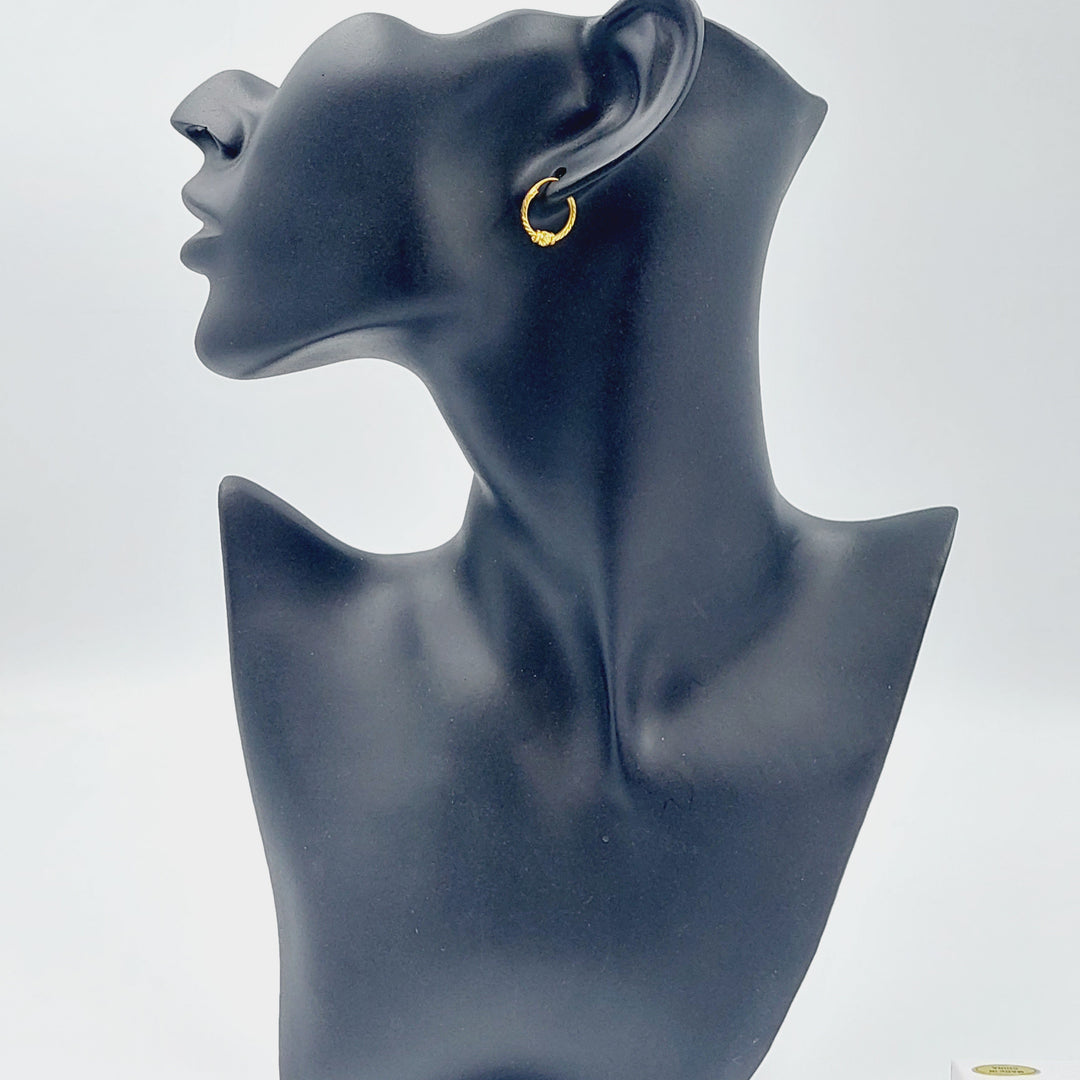 21K Gold Hoop Earrings by Saeed Jewelry - Image 3