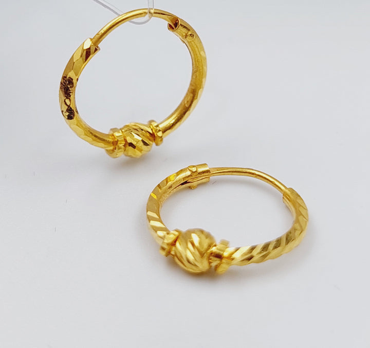 21K Gold Hoop Earrings by Saeed Jewelry - Image 3