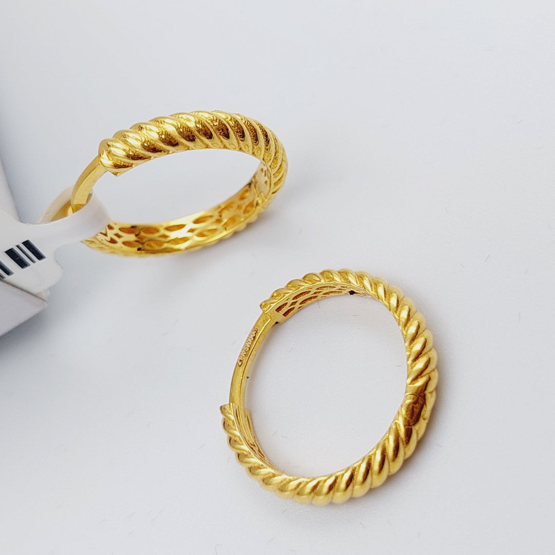 21K Gold Hoop Earrings by Saeed Jewelry - Image 2