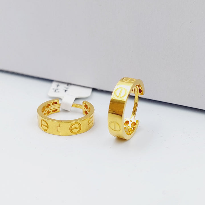 21K Gold Hoop Earrings by Saeed Jewelry - Image 2