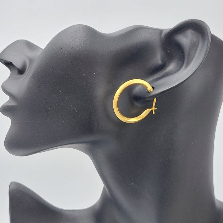 21K Gold Hoop Earrings by Saeed Jewelry - Image 5