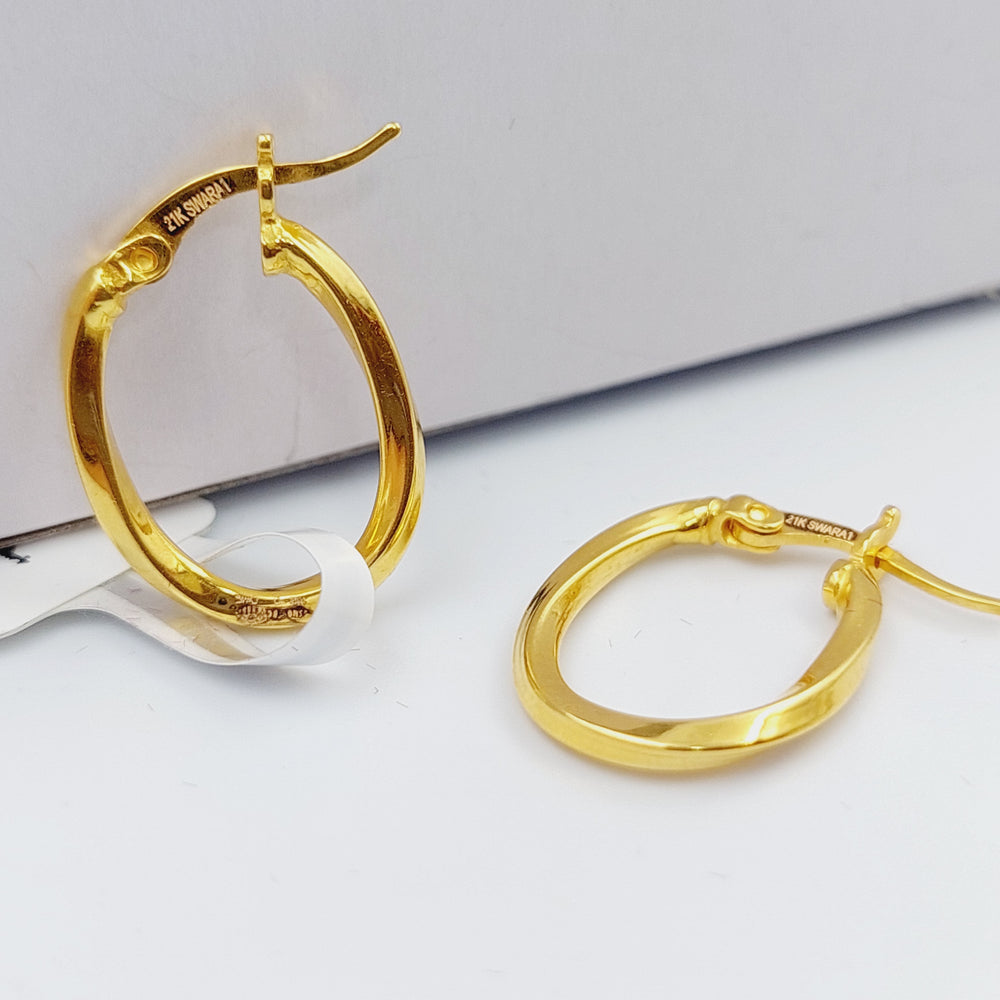 21K Gold Hoop Earrings by Saeed Jewelry - Image 2