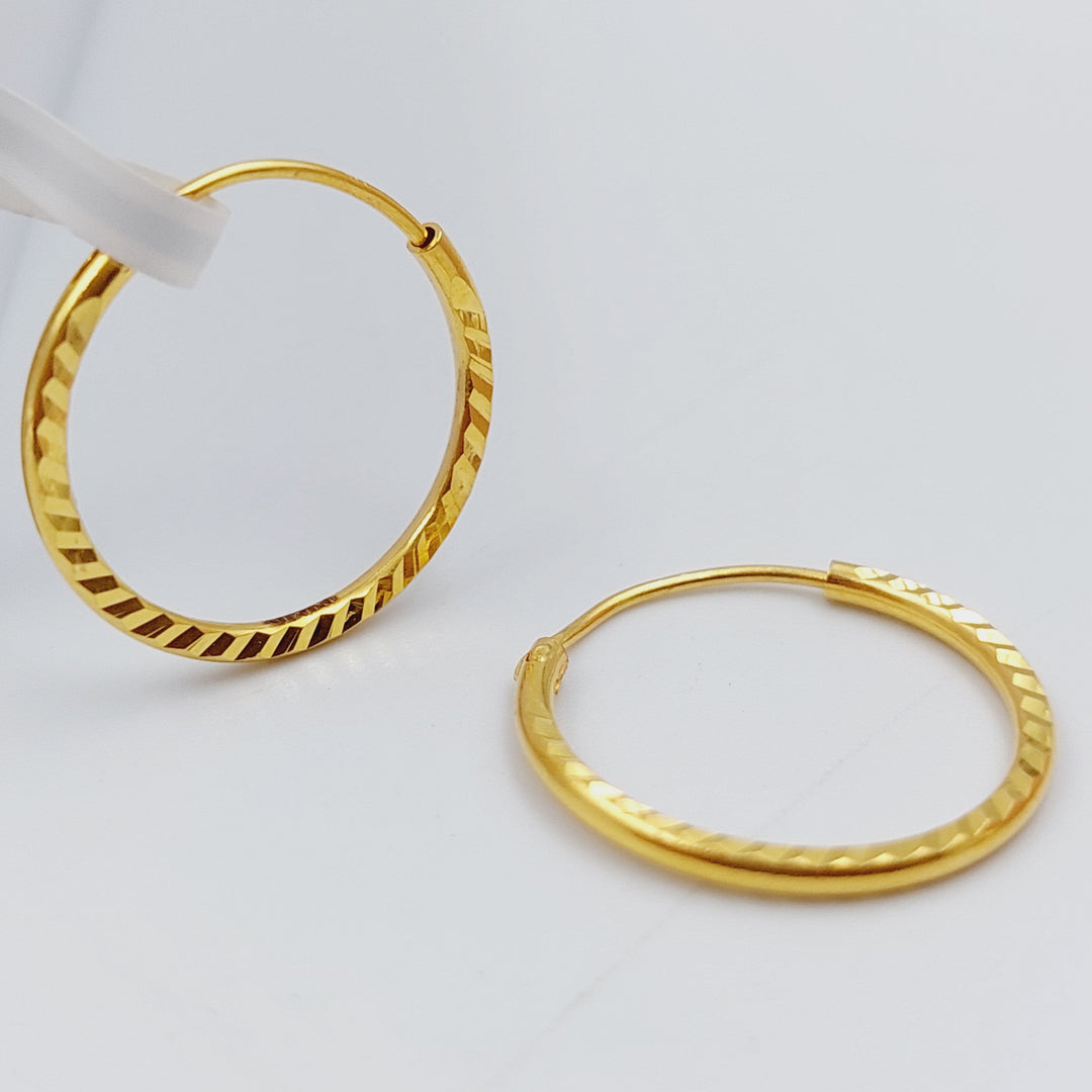 21K Gold Hoop Earrings by Saeed Jewelry - Image 3