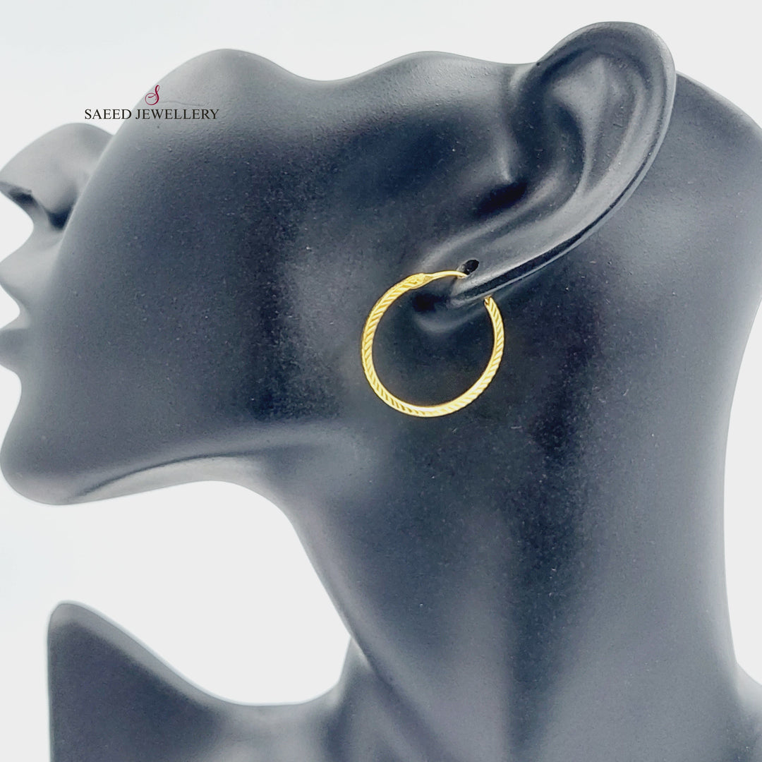 21K Gold Hoop Earrings by Saeed Jewelry - Image 2