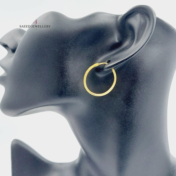 21K Gold Hoop Earrings by Saeed Jewelry - Image 2