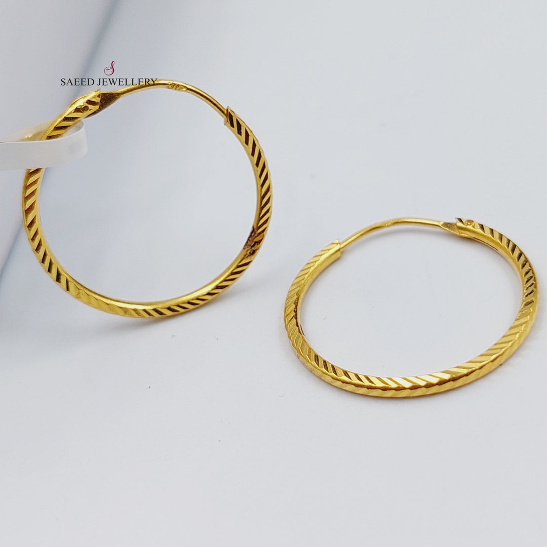 21K Gold Hoop Earrings by Saeed Jewelry - Image 1