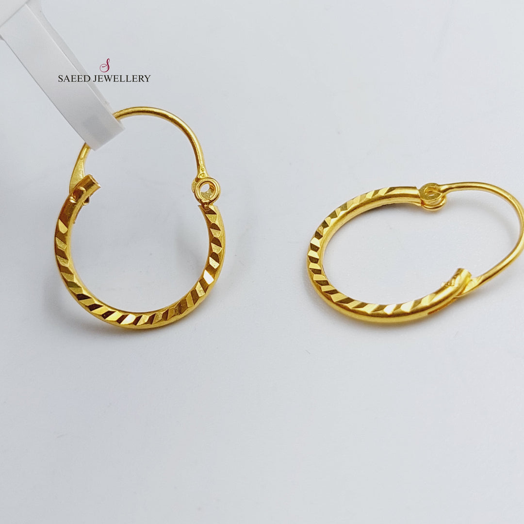 21K Gold Hoop Earrings by Saeed Jewelry - Image 3