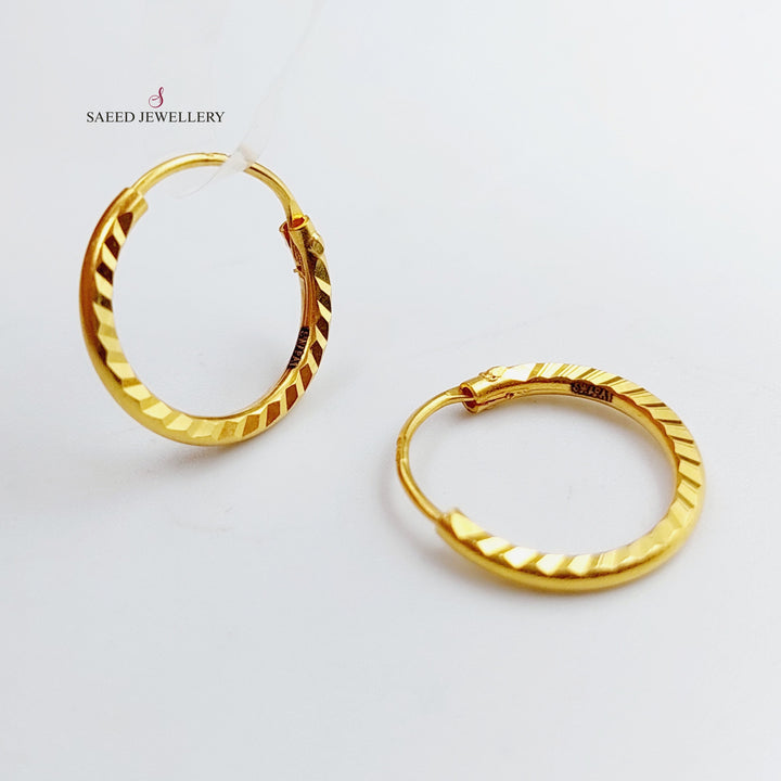 21K Gold Hoop Earrings by Saeed Jewelry - Image 2