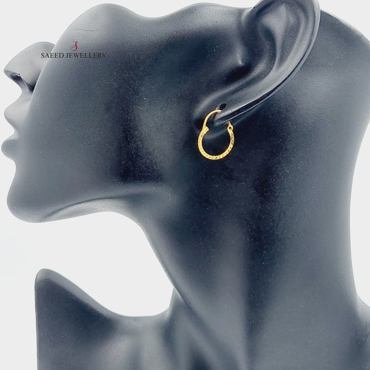 21K Gold Hoop Earrings by Saeed Jewelry - Image 3