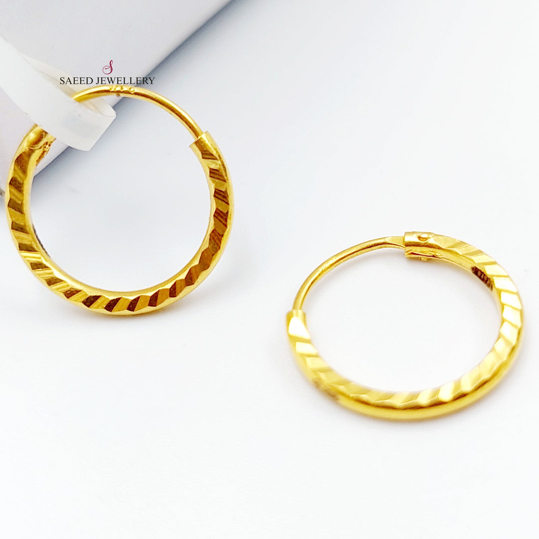 21K Gold Hoop Earrings by Saeed Jewelry - Image 1