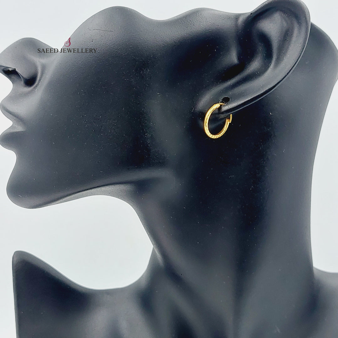 21K Gold Hoop Earrings by Saeed Jewelry - Image 2