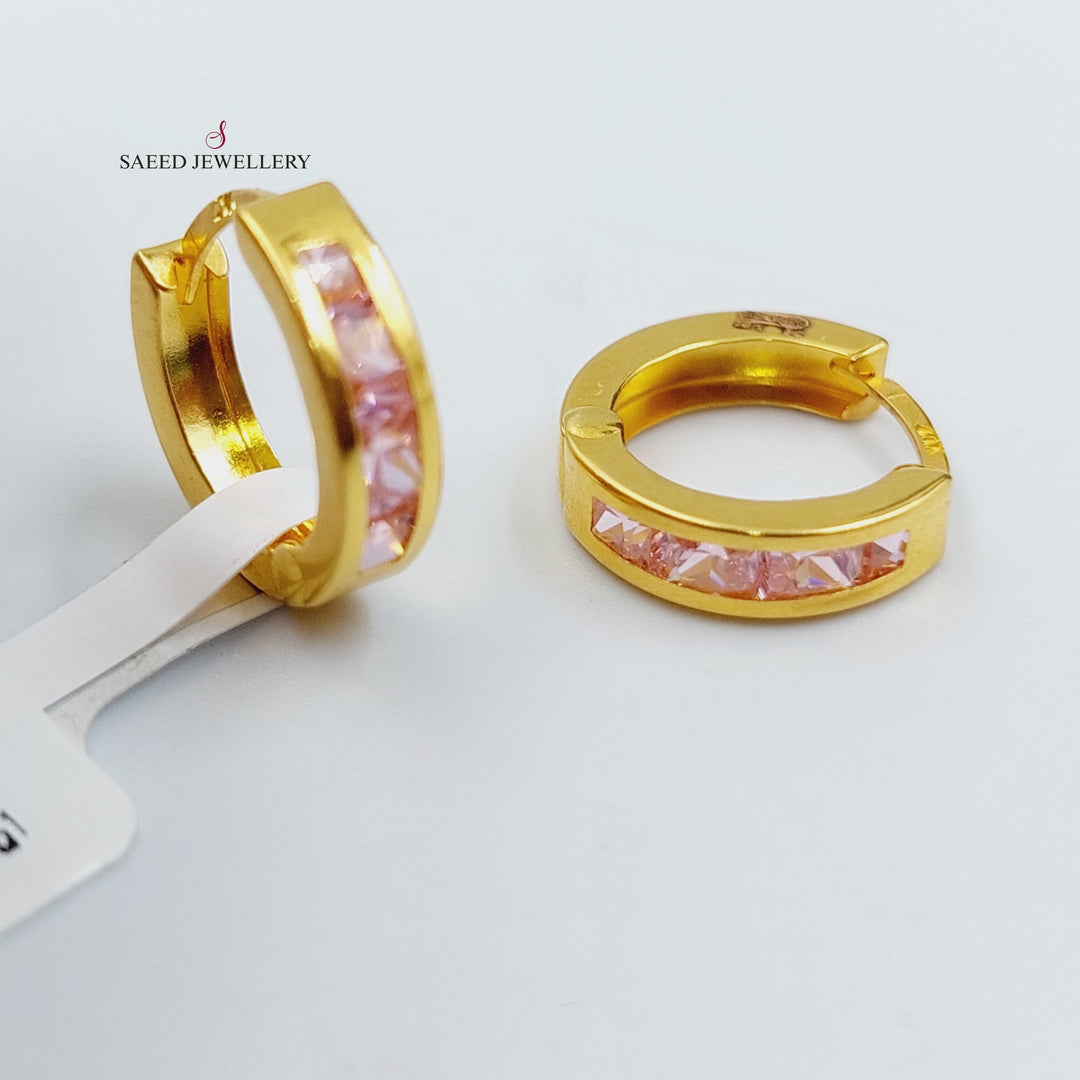 21K Gold Hoop Earrings by Saeed Jewelry - Image 1