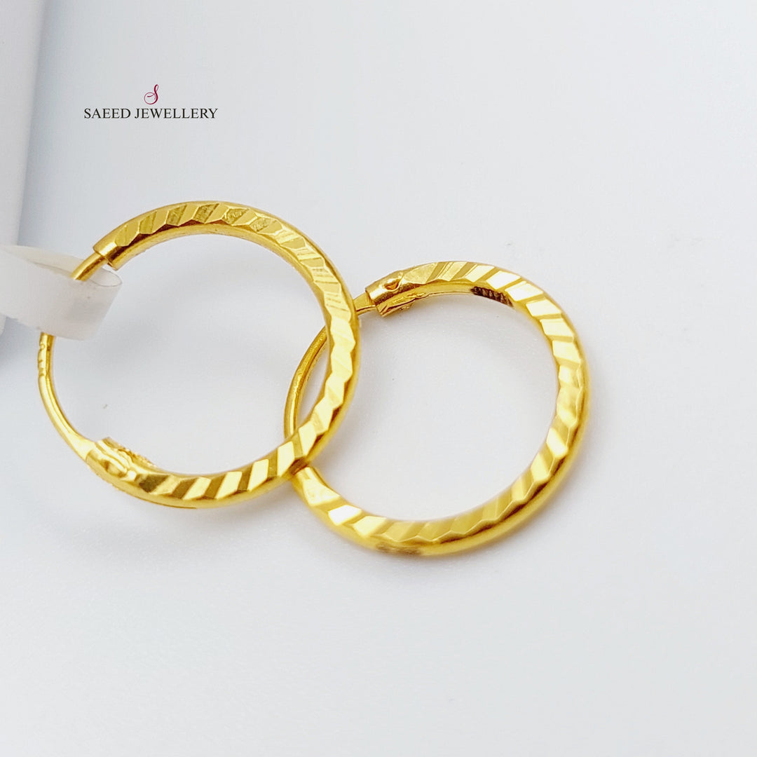 21K Gold Hoop Earrings by Saeed Jewelry - Image 4