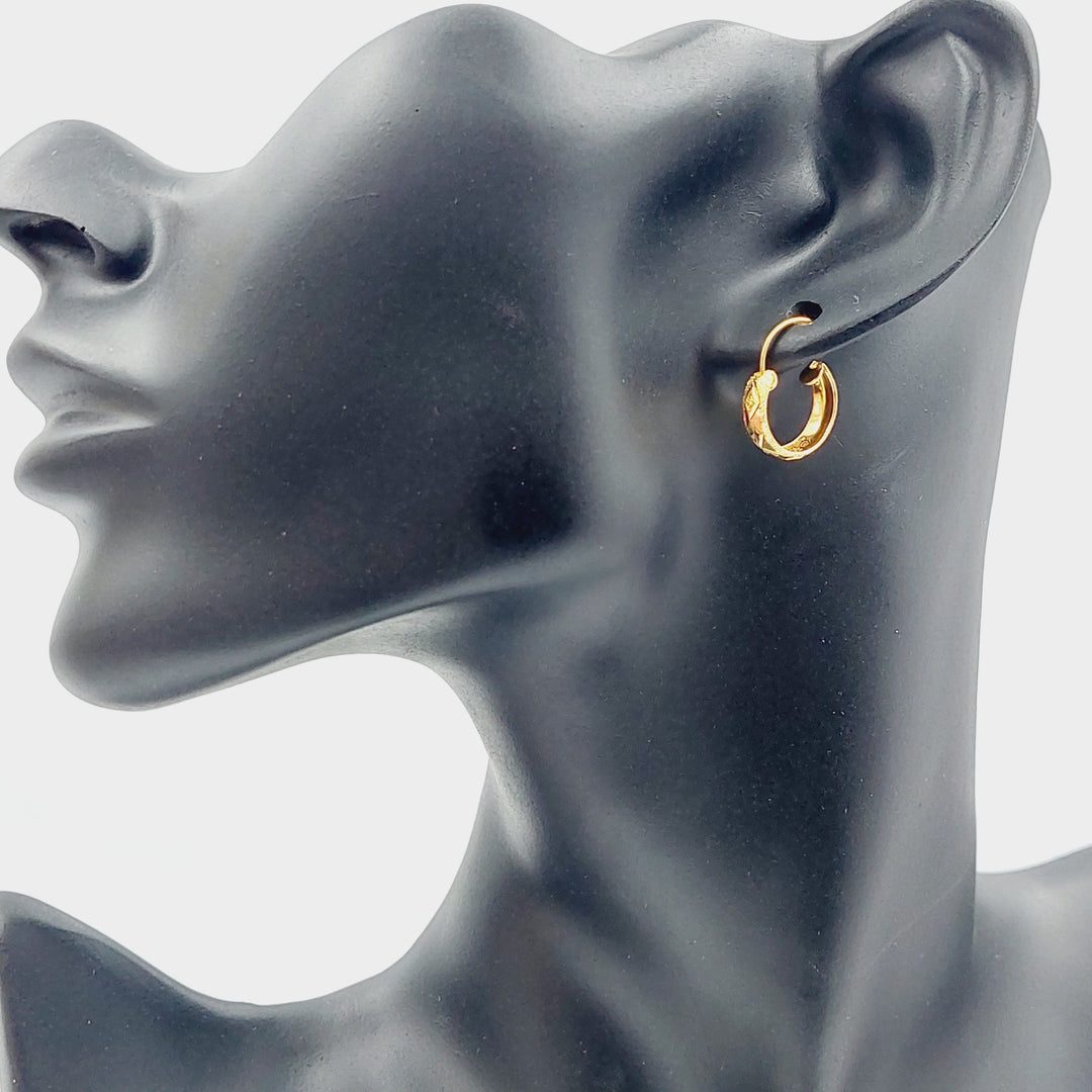 21K Gold Hoop Earrings by Saeed Jewelry - Image 3