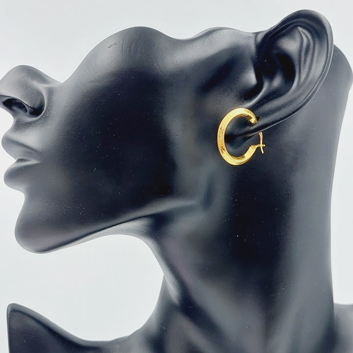 21K Gold Hoop Earrings by Saeed Jewelry - Image 2