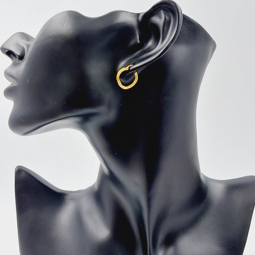 21K Gold Hoop Earrings by Saeed Jewelry - Image 2