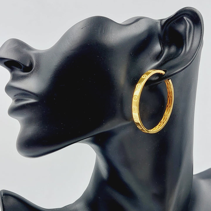 21K Gold Hoop Earrings by Saeed Jewelry - Image 3