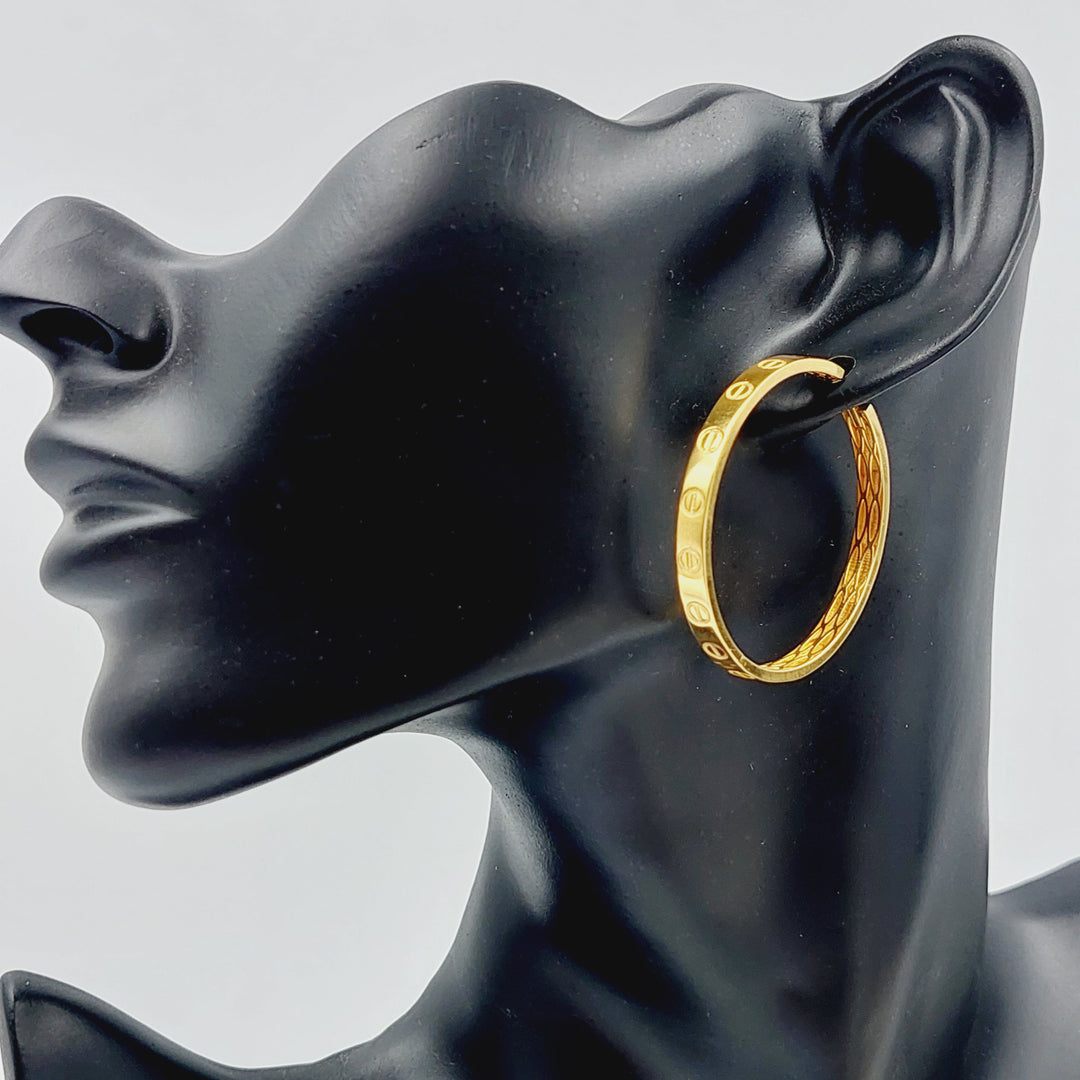 21K Gold Hoop Earrings by Saeed Jewelry - Image 2