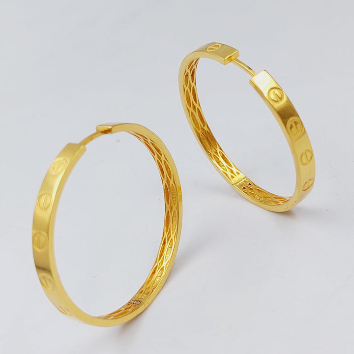 21K Gold Hoop Earrings by Saeed Jewelry - Image 5