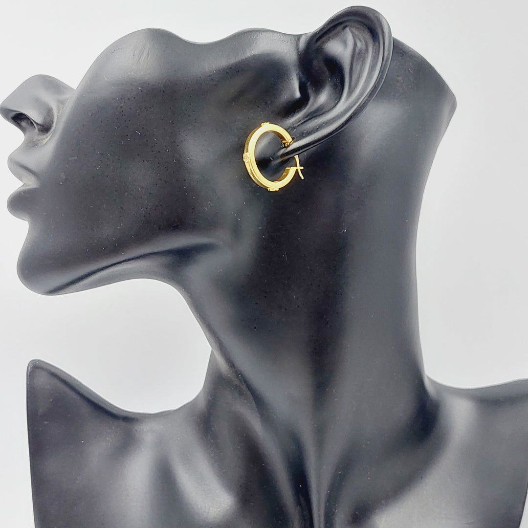 21K Gold Hoop Earrings by Saeed Jewelry - Image 2