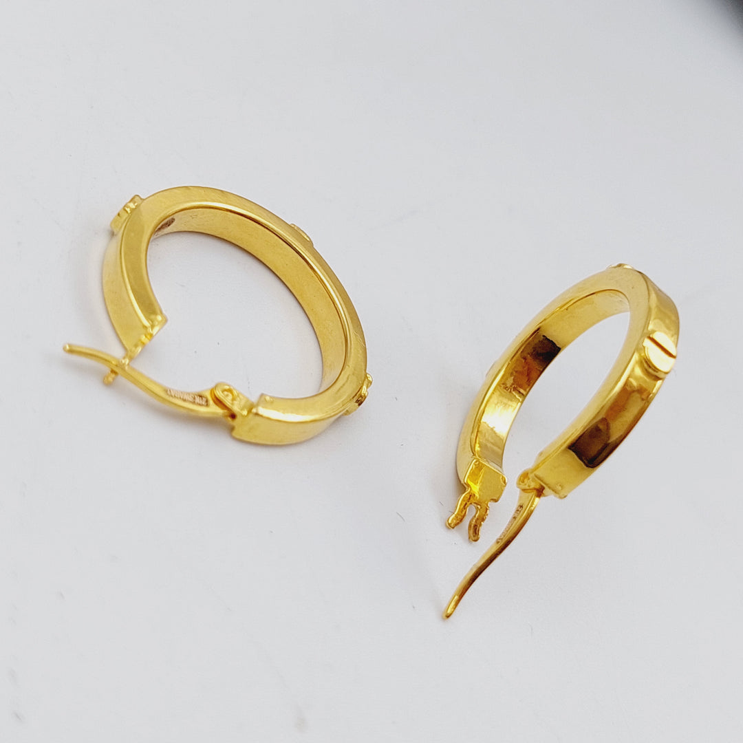 21K Rounded Earrings Made of 21K Yellow Gold by Saeed Jewelry-25311