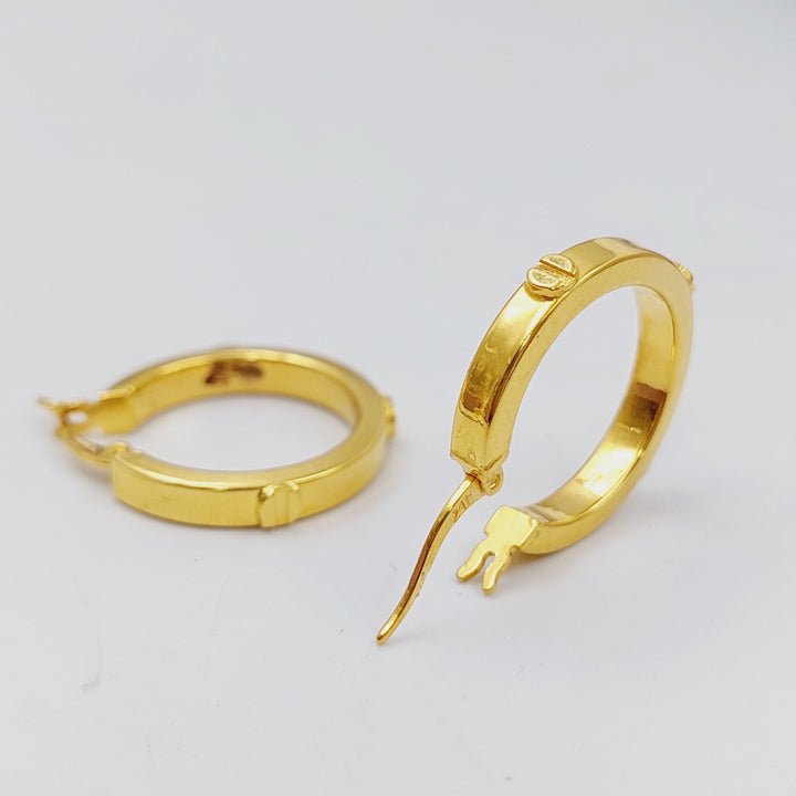 21K Rounded Earrings Made of 21K Yellow Gold by Saeed Jewelry-25311