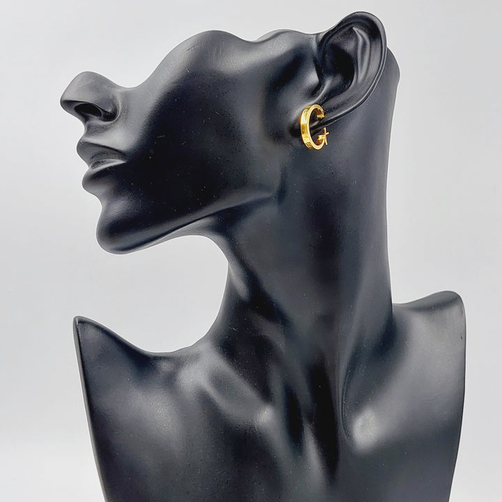 21K Gold Hoop Earrings by Saeed Jewelry - Image 3