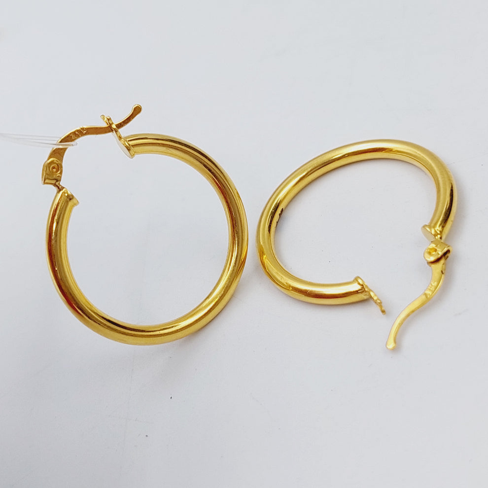 21K Rounded Earrings Made of 21K Yellow Gold by Saeed Jewelry-25314