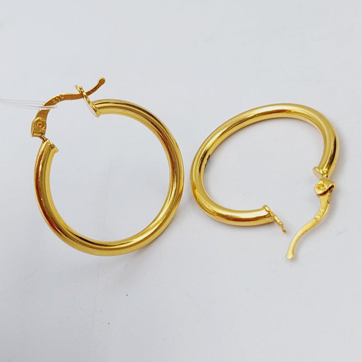 21K Rounded Earrings Made of 21K Yellow Gold by Saeed Jewelry-25314