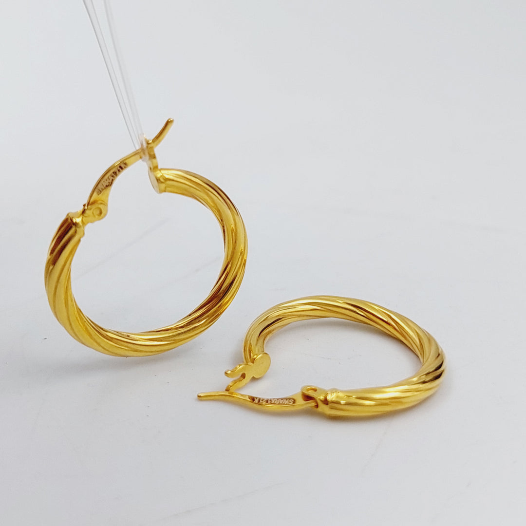 21K Gold Hoop Earrings by Saeed Jewelry - Image 5