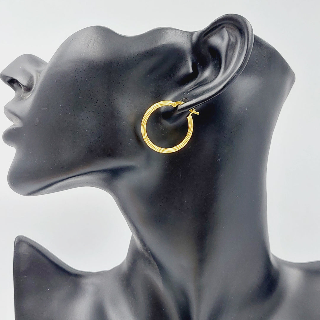 21K Gold Hoop Earrings by Saeed Jewelry - Image 2