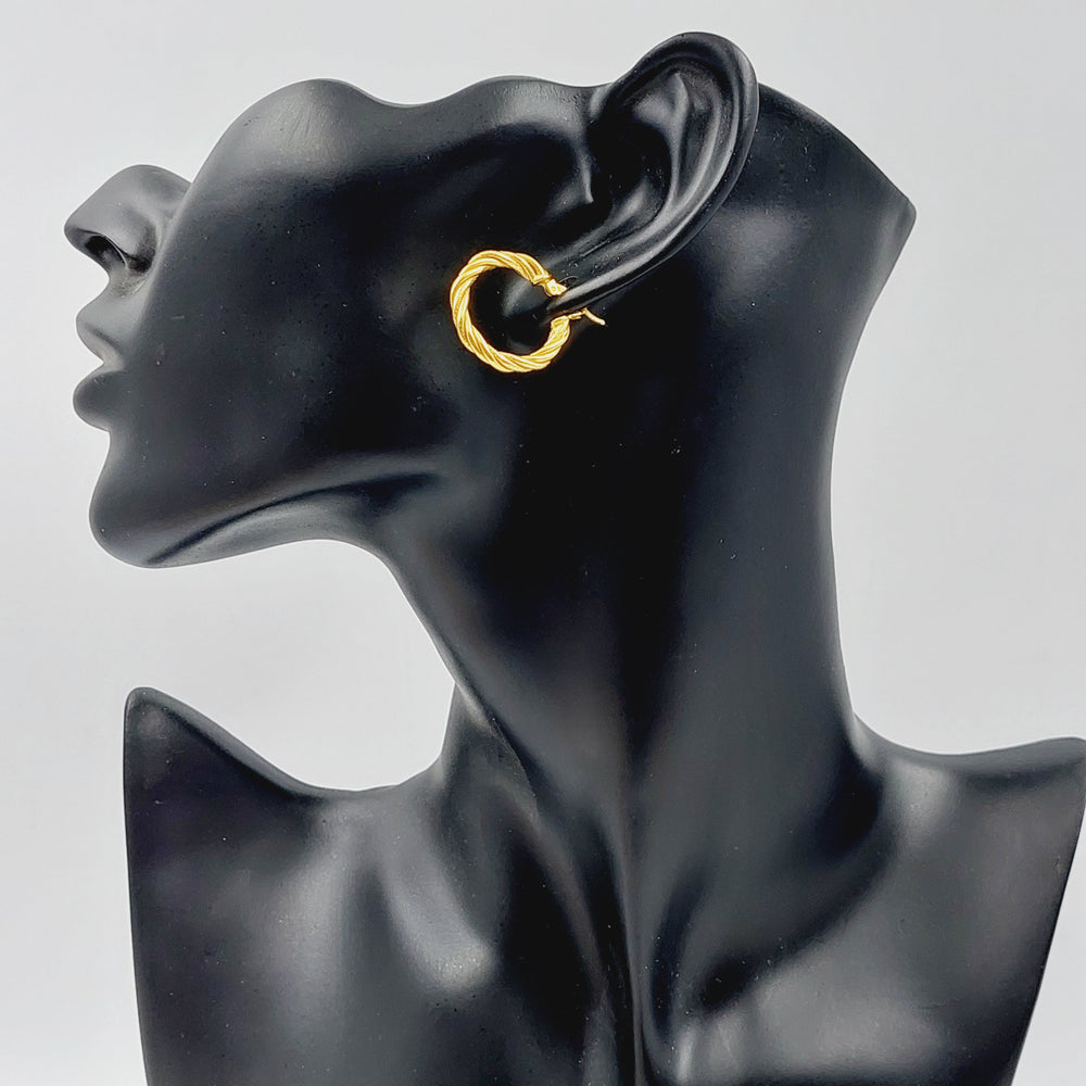 21K Gold Hoop Earrings by Saeed Jewelry - Image 2