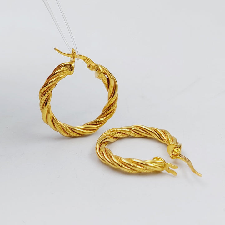 21K Gold Hoop Earrings by Saeed Jewelry - Image 4