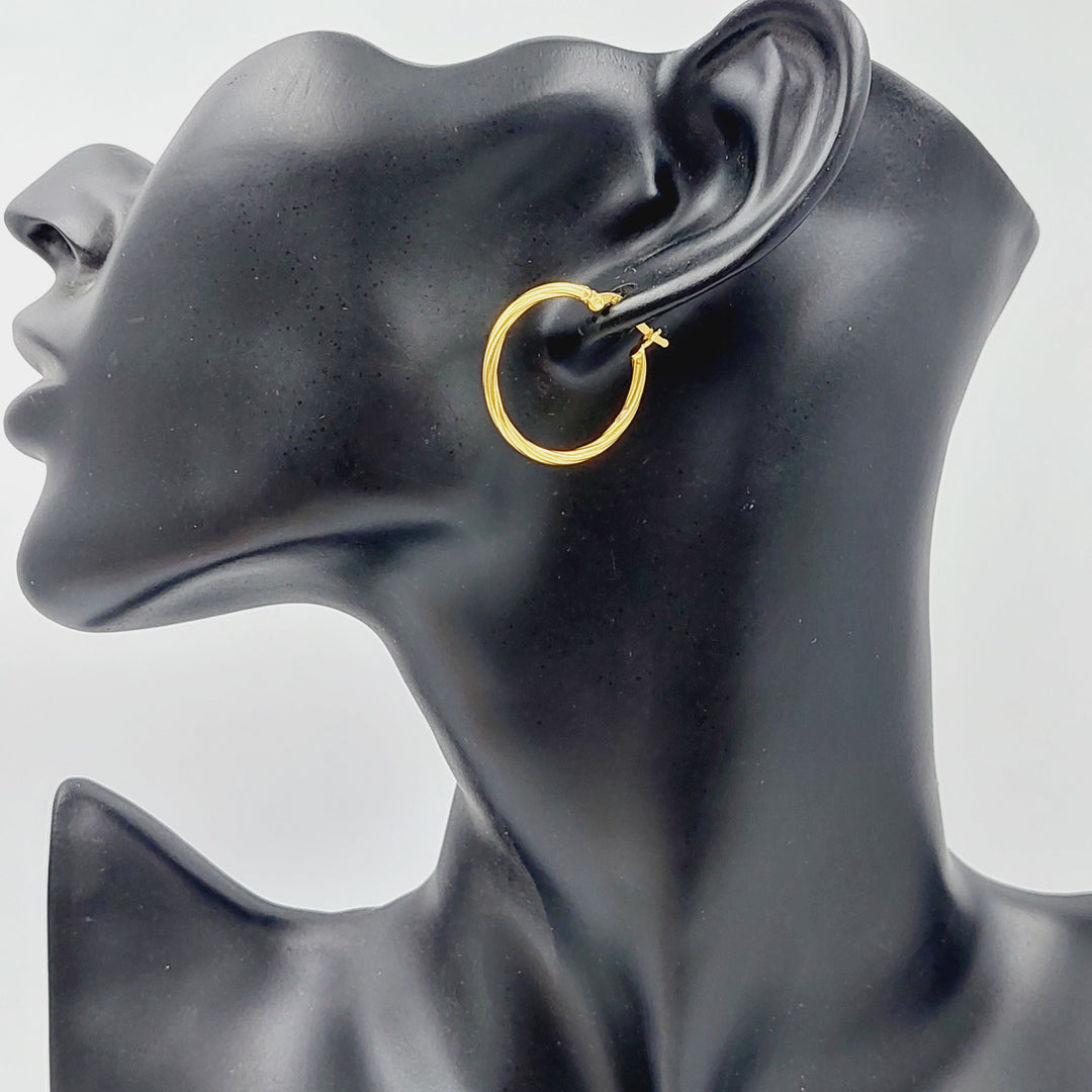 21K Gold Hoop Earrings by Saeed Jewelry - Image 2