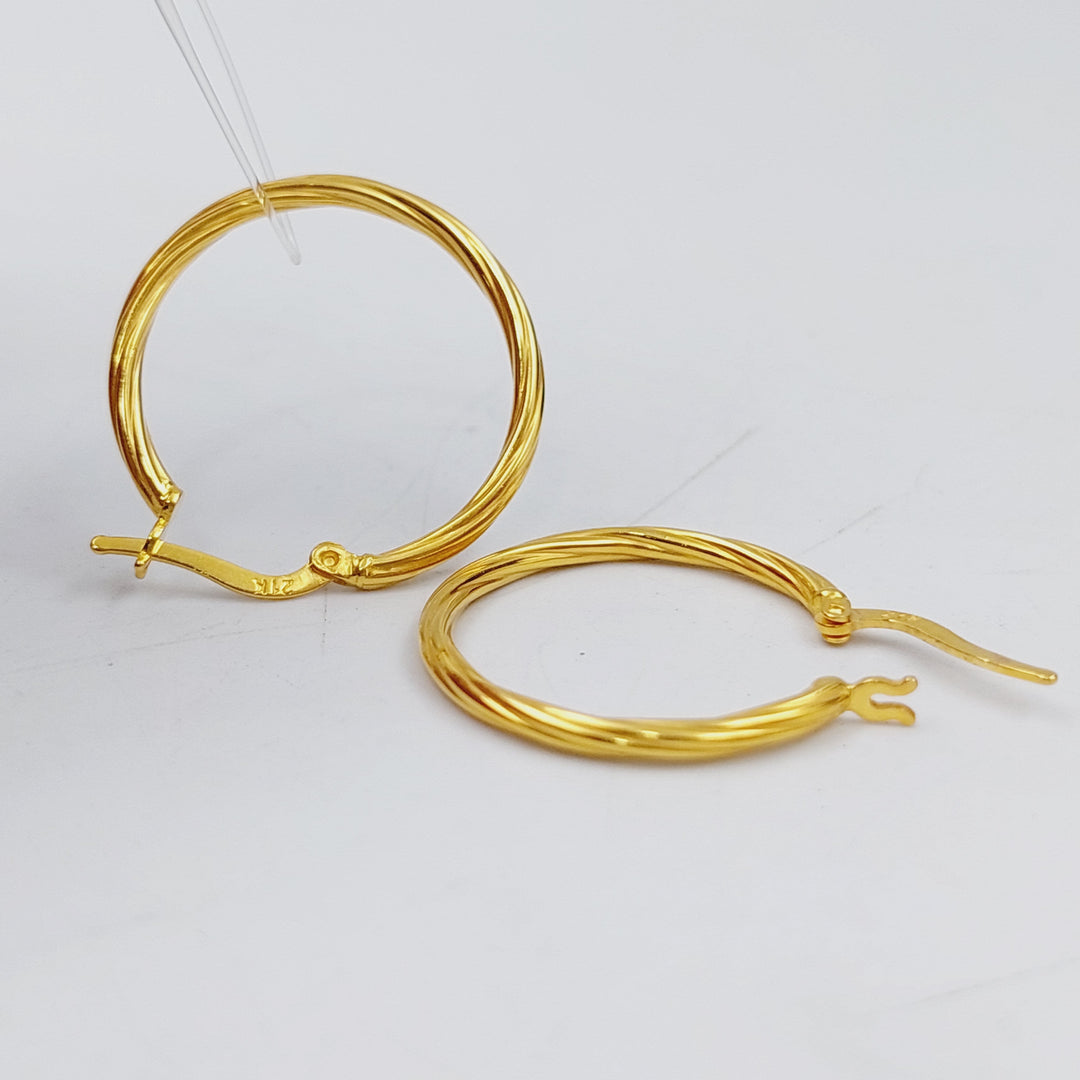 21K Gold Hoop Earrings by Saeed Jewelry - Image 5