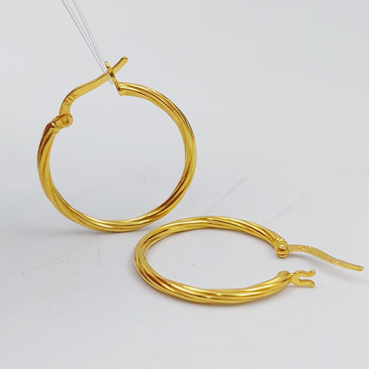 21K Rounded Earrings Made of 21K Yellow Gold by Saeed Jewelry-25318