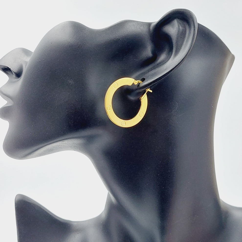 21K Gold Hoop Earrings by Saeed Jewelry - Image 2