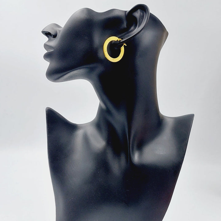 21K Gold Hoop Earrings by Saeed Jewelry - Image 3