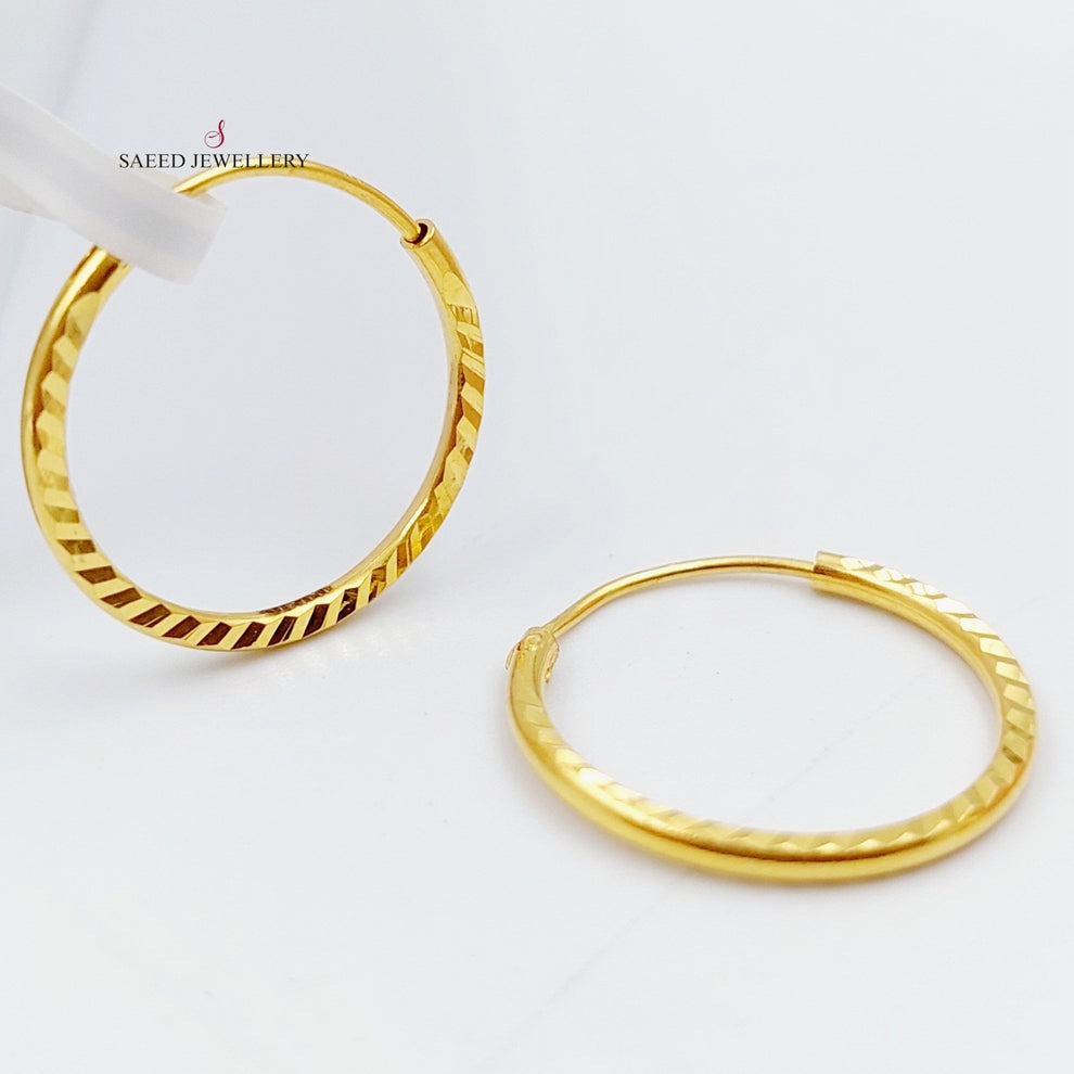 21K Gold Hoop Earrings by Saeed Jewelry - Image 2