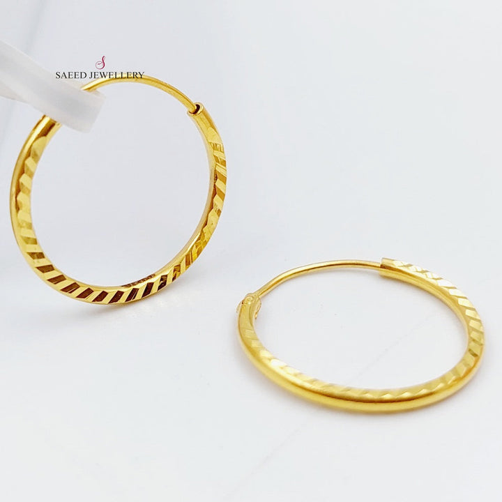 21K Gold Hoop Earrings by Saeed Jewelry - Image 2