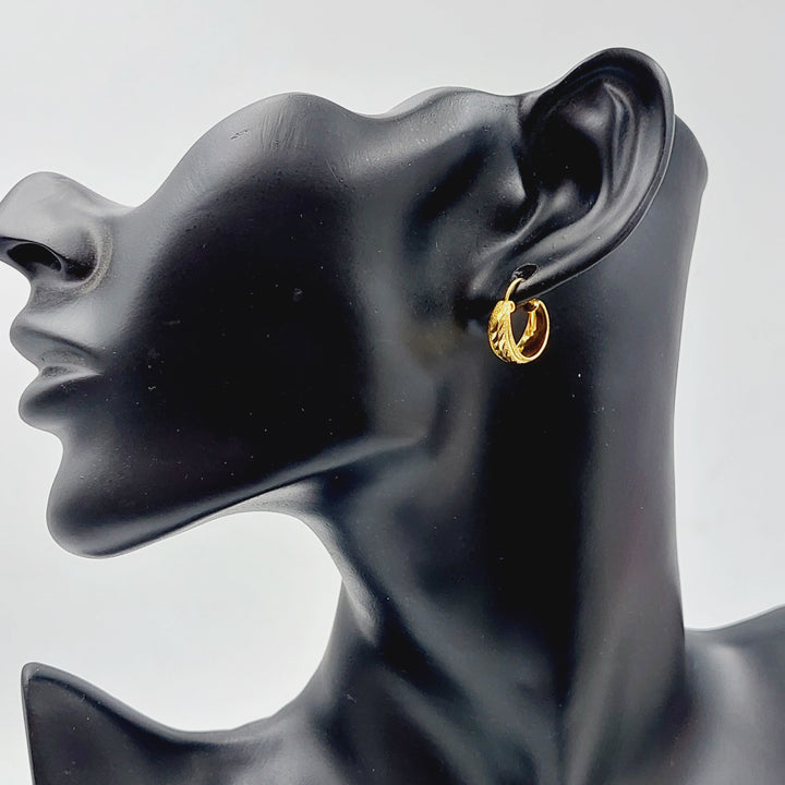 21K Gold Hoop Earrings by Saeed Jewelry - Image 2