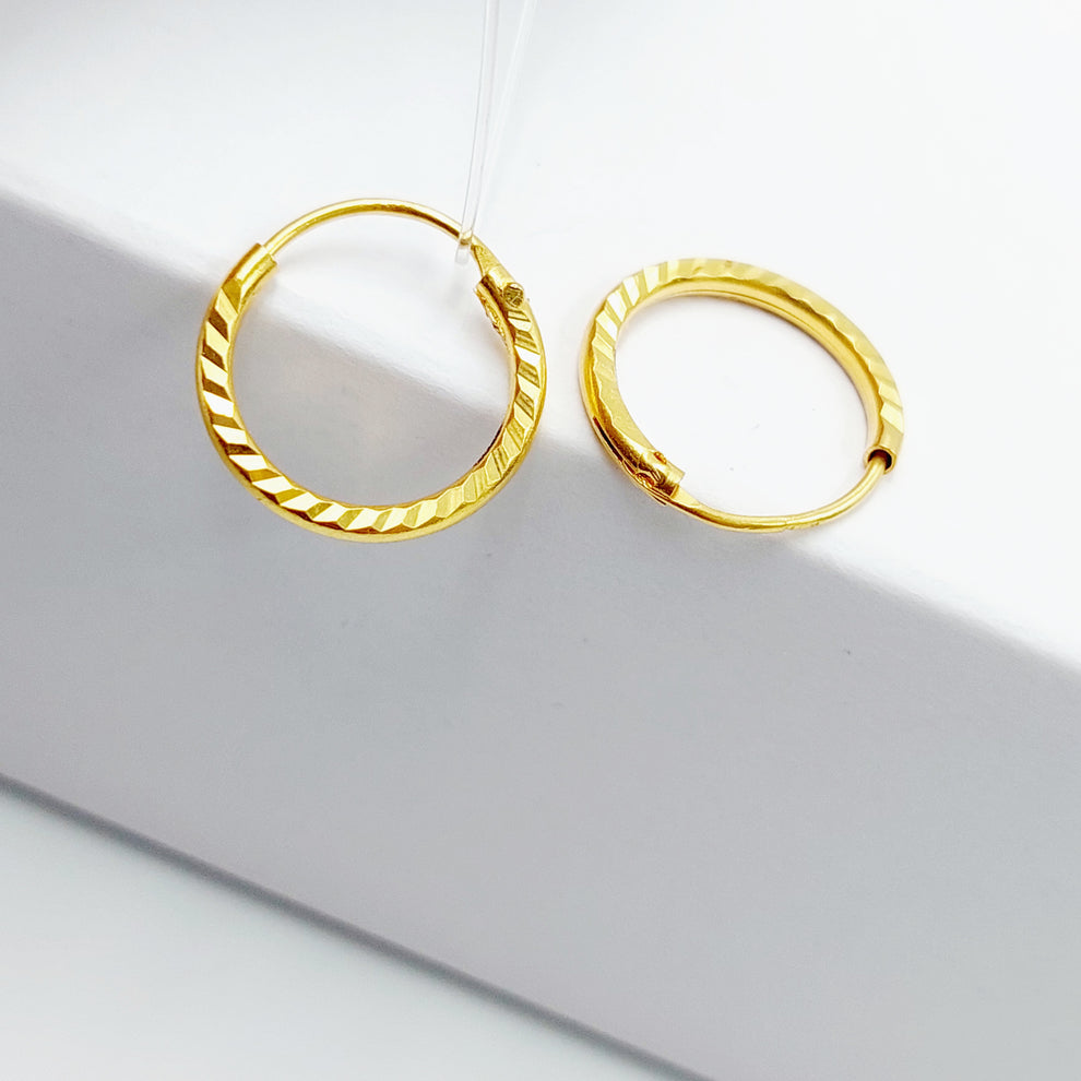 21K Gold Hoop Earrings by Saeed Jewelry - Image 4