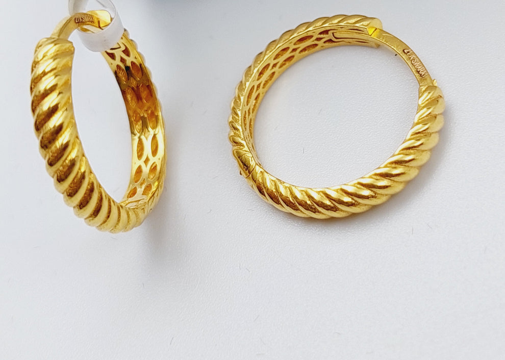 21K Gold Hoop Earrings by Saeed Jewelry - Image 2