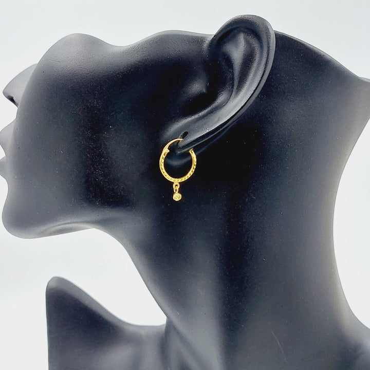 21K Gold Hoop Earrings by Saeed Jewelry - Image 2